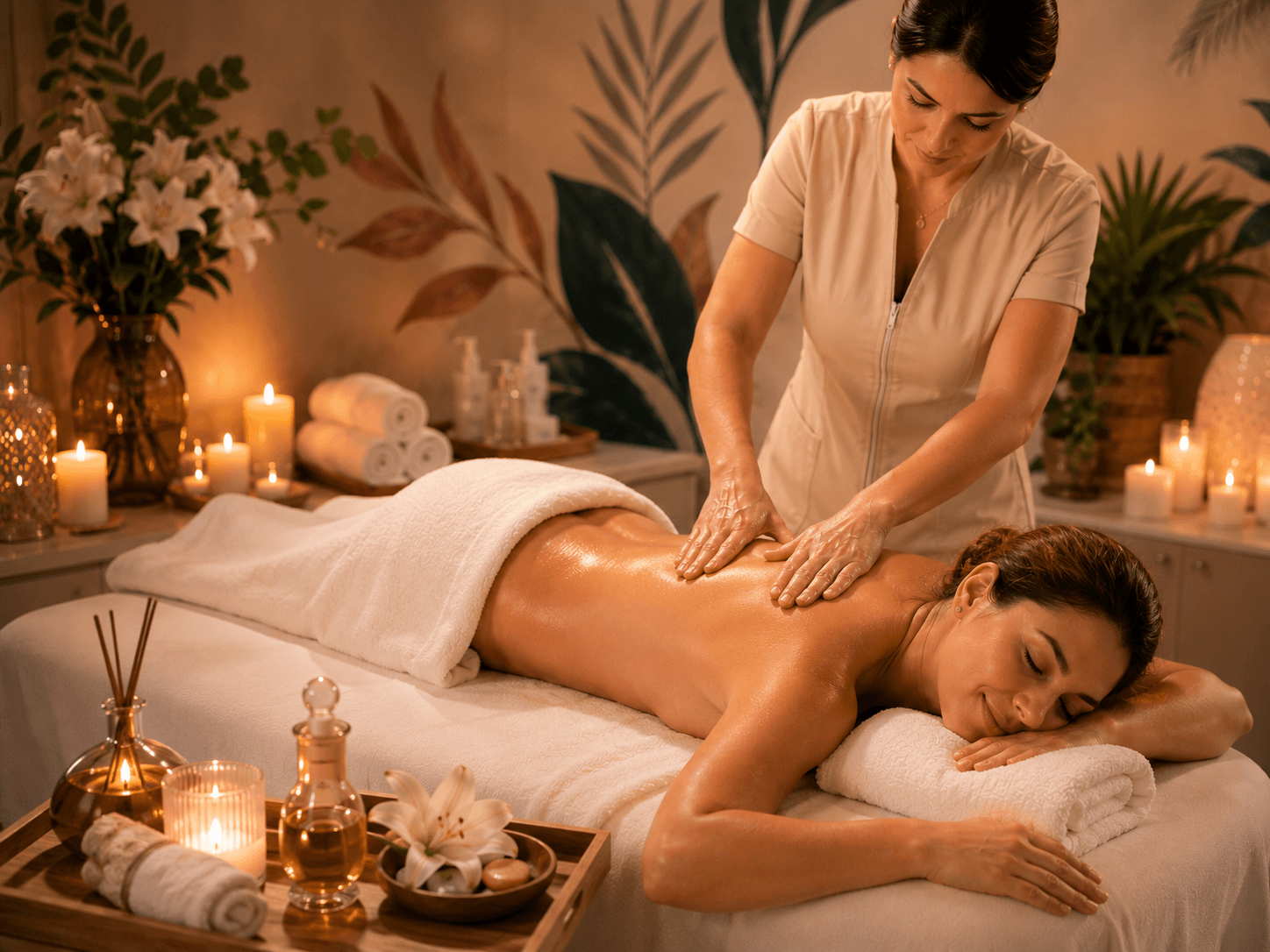 Sessão de massagem relaxante no Studio Eva Andrade