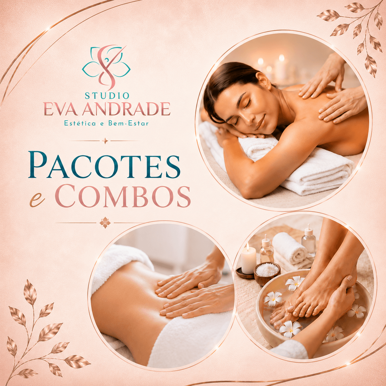 Pacotes e combos de cuidados e bem-estar do Studio Eva Andrade